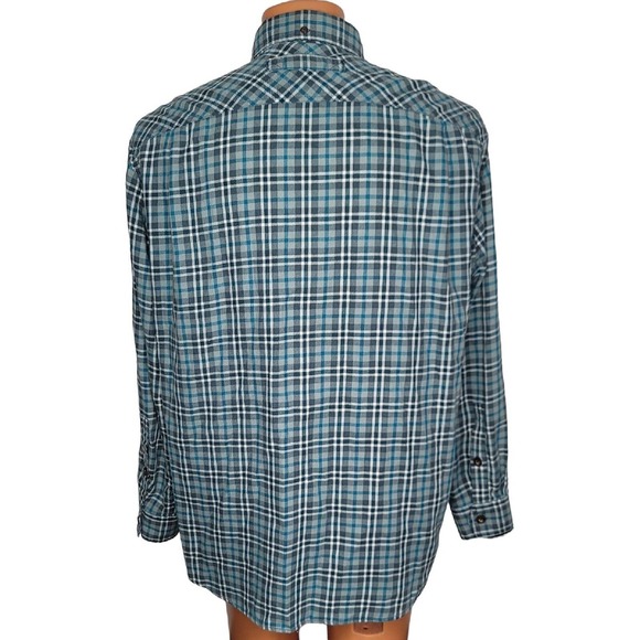 DULUTH TRADING Free Swingin' Wicking Flannel Shirt Size XL Blue - Picture 3 of 4